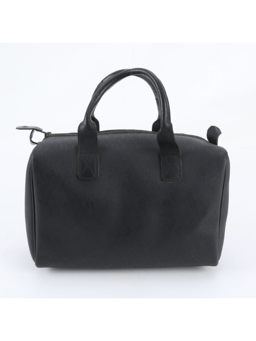 Dior Honeycomb Pattern Leather Handbag Mini Boston Tote Black